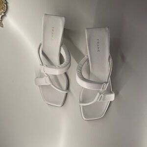 Frame White Slide Leather Sandals EU 36.5